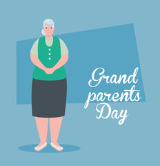 happy grand parents day with cute grandmother vector illustration design