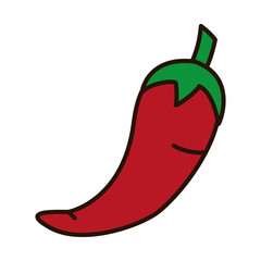 chilli vegetable line and fill style icon vector design