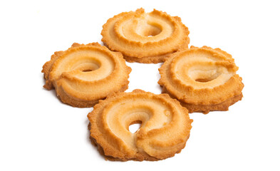 christmas butter cookies isolated