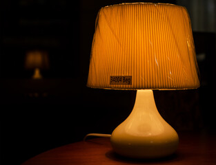 table lamp on a dark background
