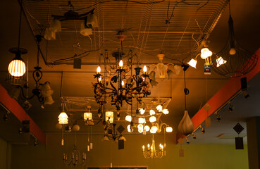 chandelier in the night