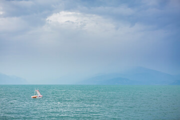 Severe weather at Desenzano del Garda city, Brescia, Lombardy, Italy