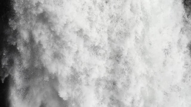 Slow motion shot of a waterfall in Norway