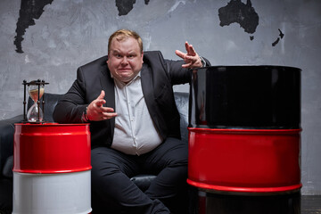 businessman misunderstanding what steps should he take to save the business, he is going to be...