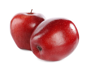 Fresh juicy red apples isolated on white