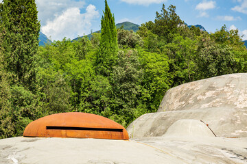 Ruins of a bunker fortress near Riva del Garda, Italy.