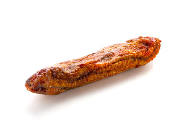 Dried banana on white background