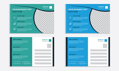 Postcard Design Vector Template, Set Template Design For Social Media, Web Banners, Background, Presentation, Brochure, Book Cover Layout And Flyers.