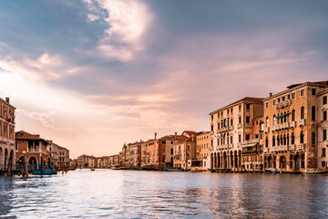Obraz premium The beautiful city of Venice in Italy seen from the boat.