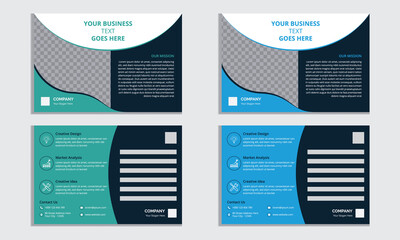 Postcard Design Vector Template, Set Template Design For Social Media, Web Banners, Background, Presentation, Brochure, Book Cover Layout And Flyers.