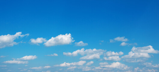 Blue sky with white clouds.
