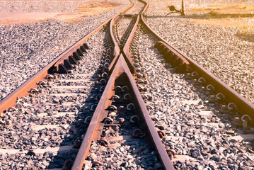 Naklejka premium steel train track