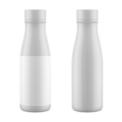 Vector glossy bottle for drinking yogurt. 
Blank dairy product mockup. Packaging for liquid food products. EPS 10.