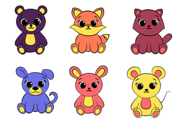 colorful cute animals for children