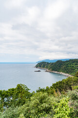 Fototapeta na wymiar 西伊豆の島の先端と太平洋