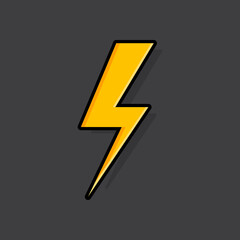 Lightning bolt, thunder bolt, lighting strike expertise flat vector icon