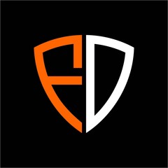 F O initials white orange shield with black background