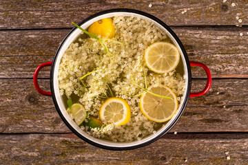 Homemade elderflower lemonade.