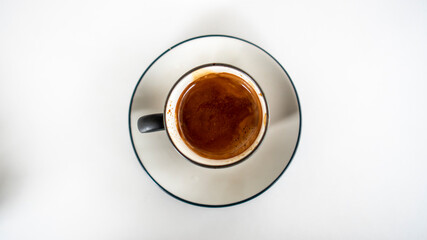 cup of coffee on white