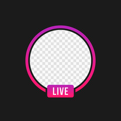 New Social media icon avatar LIVE video streaming colorful gradient. Element for social network, web, mobile, ui, app