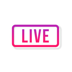 Live Stream sign, emblem, logo. Vector Illustration. Social media icon live streaming