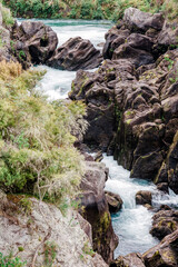 Aratiatia Rapids after opening the gates of dammed Waikato River