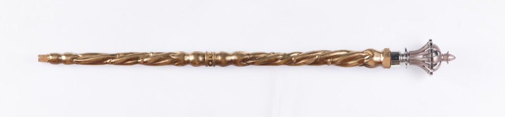 golden staff isolated on white background