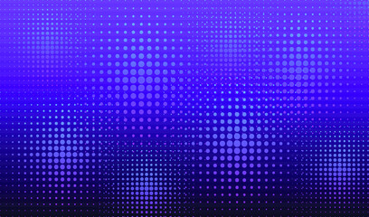 Neon halftone background. Halftone dots in circle forms