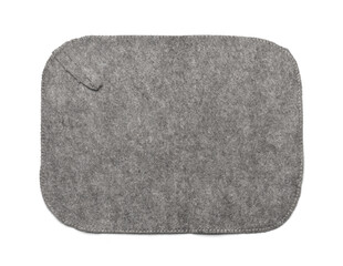 Top view of grey felt mat