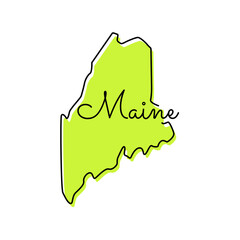 Map of Maine Vector Design Template