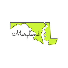 Map of Maryland Vector Design Template