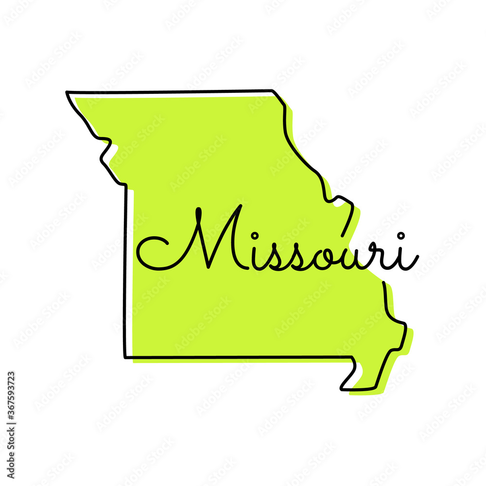 Wall mural Map of Missouri Vector Design Template