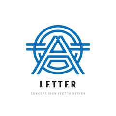 Letter A - vector logo design. Abstract creative logo sign in circle shape. Stripes style. 