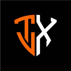  initials white orange shield with black background A B C D E F G H I J K L M N O P I R S T U V W X Y Z