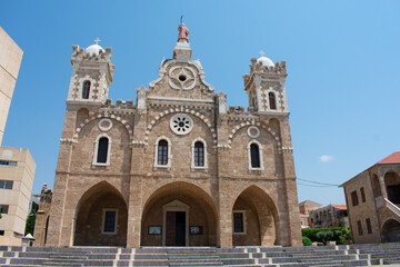 Fototapeta na wymiar Saint Joseph cathedral in Batroun Lebanon