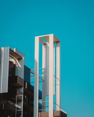 modern office building with blue sky