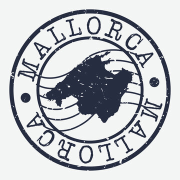 Mallorca Spain Stamp Postal. Map Silhouette Seal. Passport Round Design. Vector Icon. Design Retro Travel.