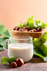 Homemade hazelnut milk.