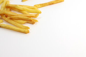 French fries on a white background