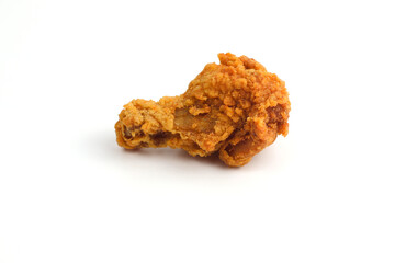 Crispy fried chicken on a white background