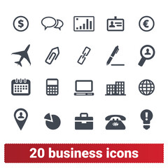 Fototapeta premium Business, commerce and finance icons. Vector set of user interface design elements for web and mobile services. Isolated on white background.