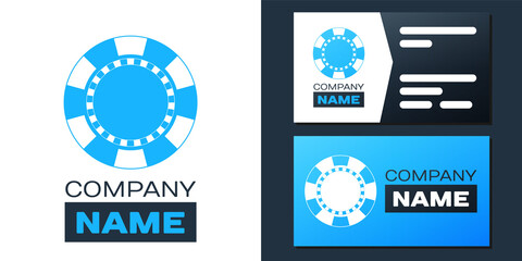 Logotype Casino chip icon isolated on white background. Logo design template element. Vector.