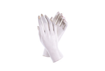 Obraz premium white mannequin hands isolated on white background