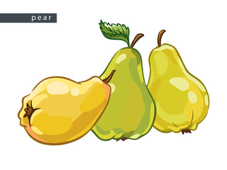 sketch_pears_two_yellow_one_green