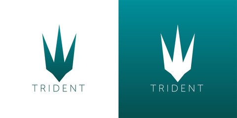 Trident Logo Template vector icon illustration design - obrazy, fototapety, plakaty