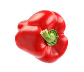 Ripe red bell pepper isolated on white