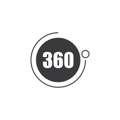 Angle 360 degrees sign icon