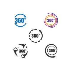Angle 360 degrees sign icon