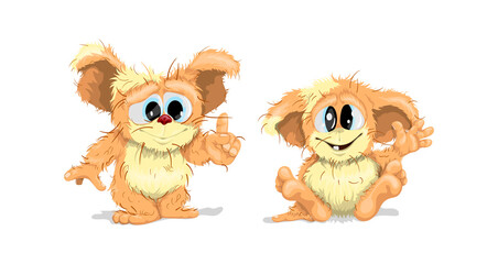 Obraz na płótnie Canvas Vector illustration of a cute fuzzy in cartoon style.