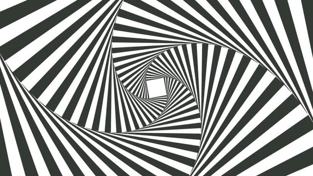 The hypnotic rotation of the image is black with white stripes